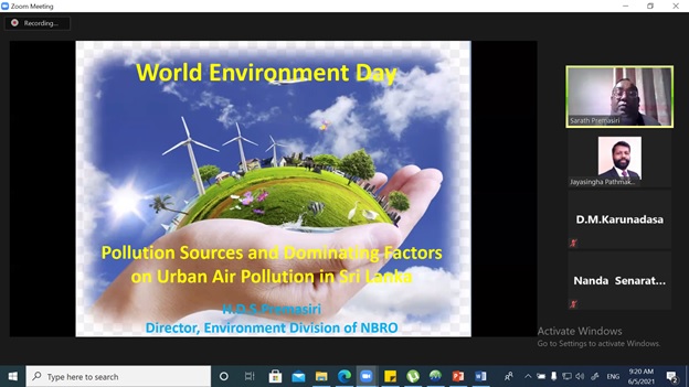 Guest Lecture on ‘Pollution Sources and Dominating Factors on Urban Air Pollution in Sri Lanka’ – 05th June