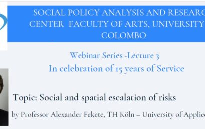 Webinar Series -Lecture 3 on Social and Spatial Escalation of Risks – 11th June
