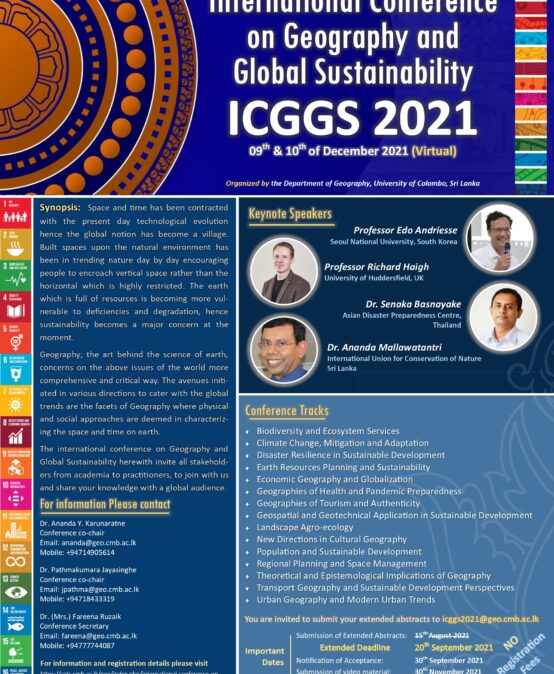 International Conference on “Geography and Global Sustainability” (ICGGS 2021) 09th – 10th Dec.