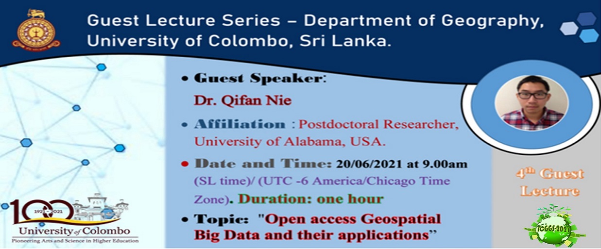 Guest Lecture on ‘Open Access Geospatial Big Data and their Applications’ – 20th June