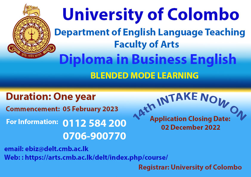 Diploma in Business English (Blended Mode) 2023 – 14th Intake