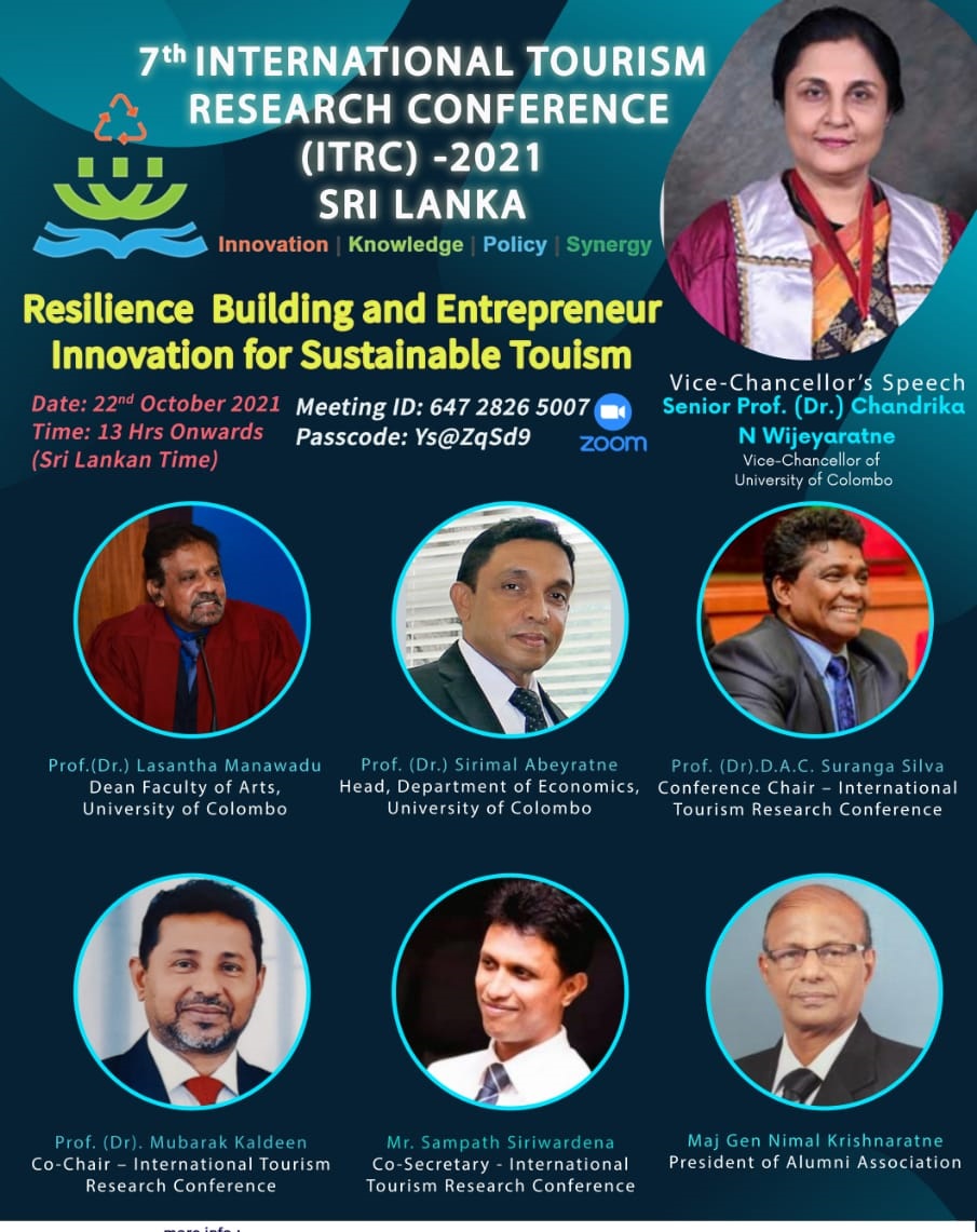 7th Consecutive International Tourism Research Conference (ITRC) – 22nd Oct.
