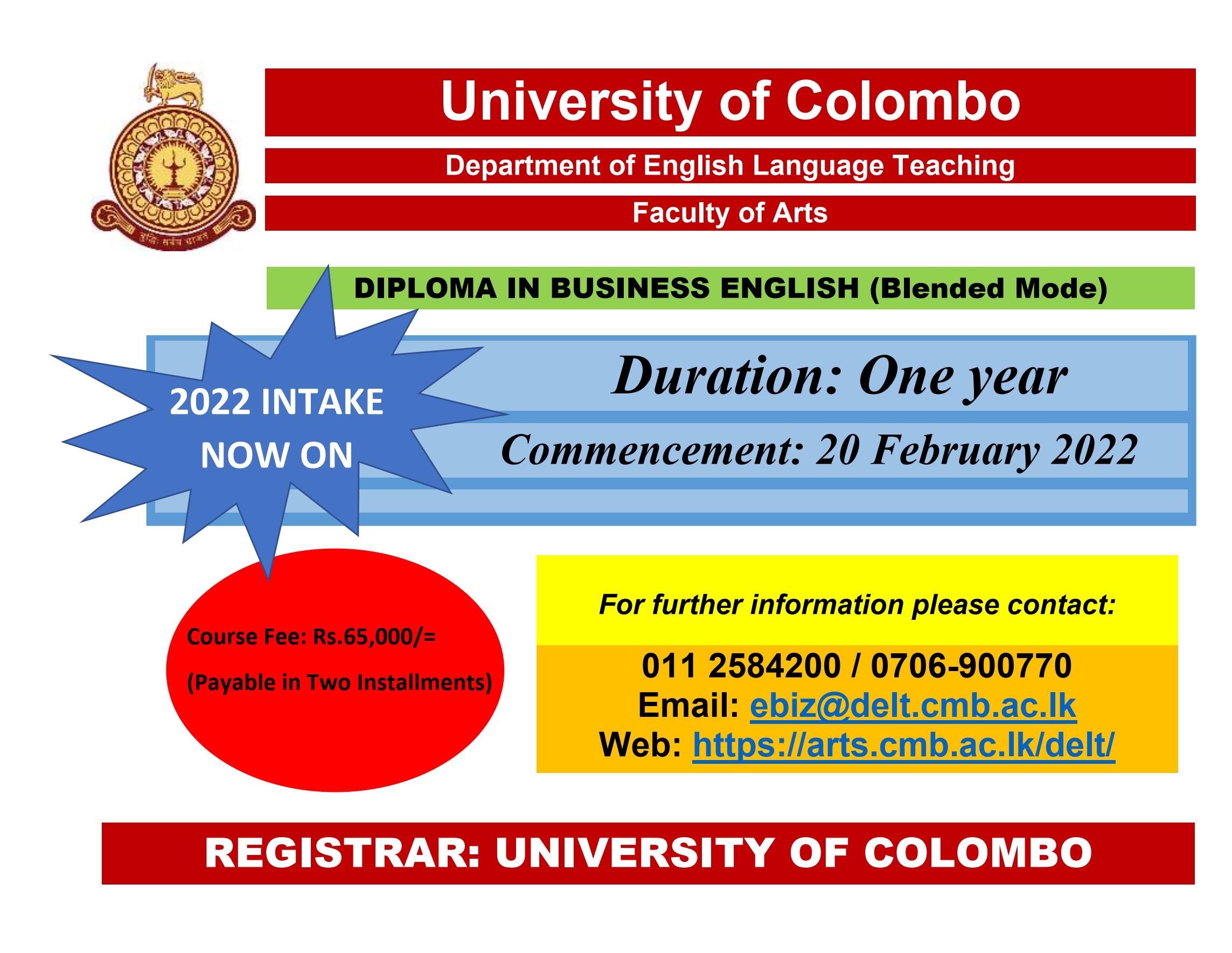 Diploma in Business English (Blended Mode) – 2022 intake Diploma in Business English (Blended Mode) – 2022 intake