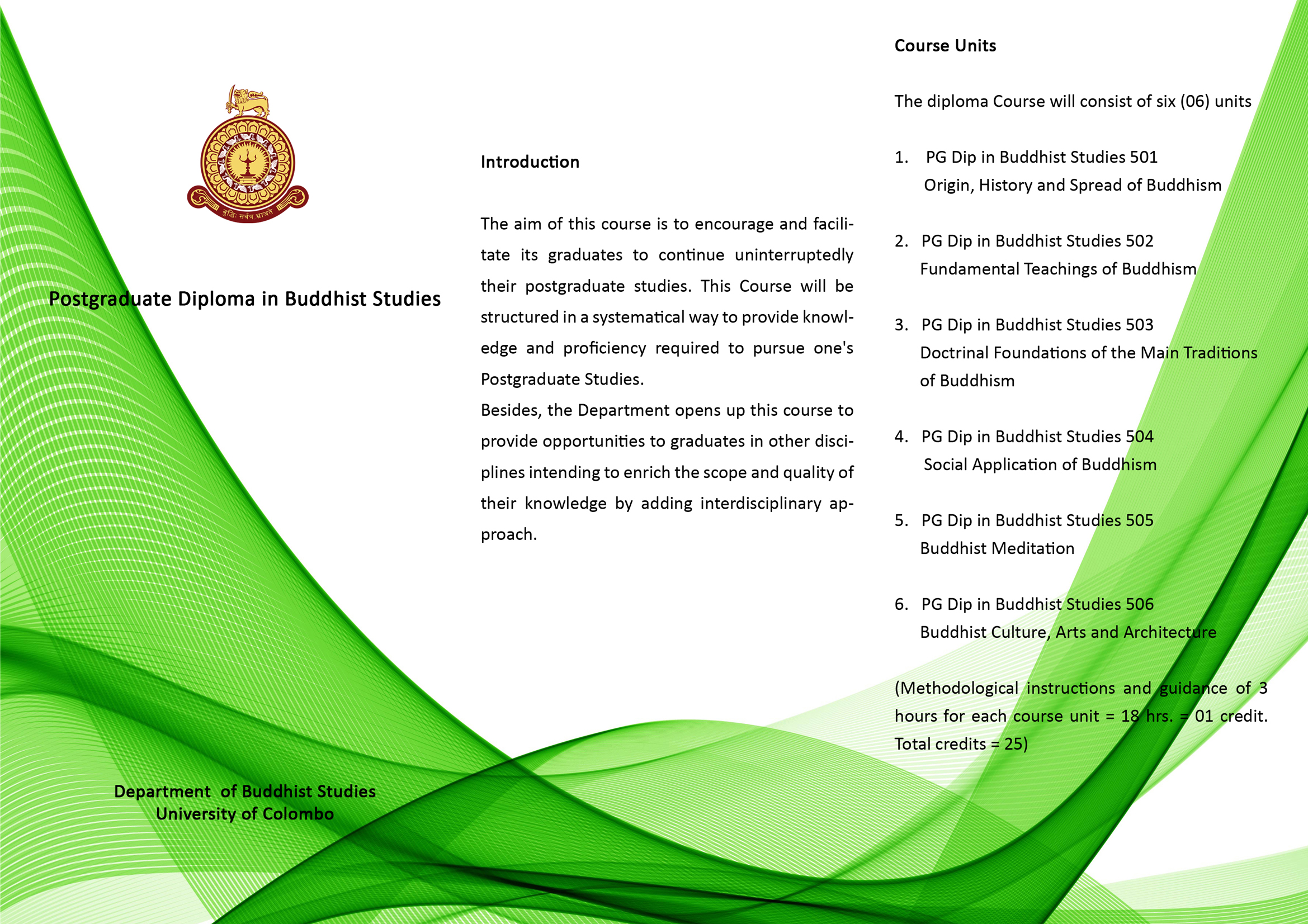 Postgraduate Diploma in Buddhist Studies – 2022 / 2023