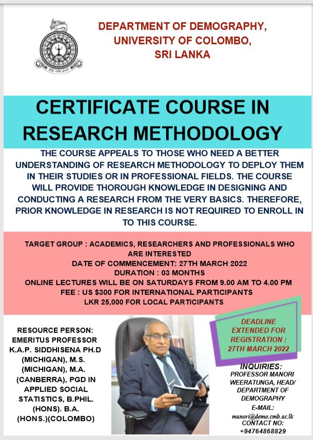 Certificate Course in Research Methodology – 2022