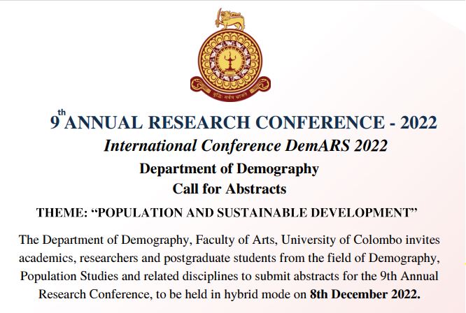 9th Annual Research Conference – DemARS 2022 – 08th Dec.