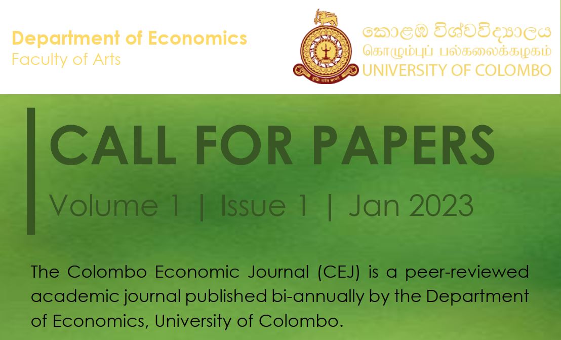 Call for Papers – Colombo Economic Journal (CEJ)