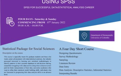 Professional Course on Capacity Building on Research and Data Analysis using SPSS – 2022