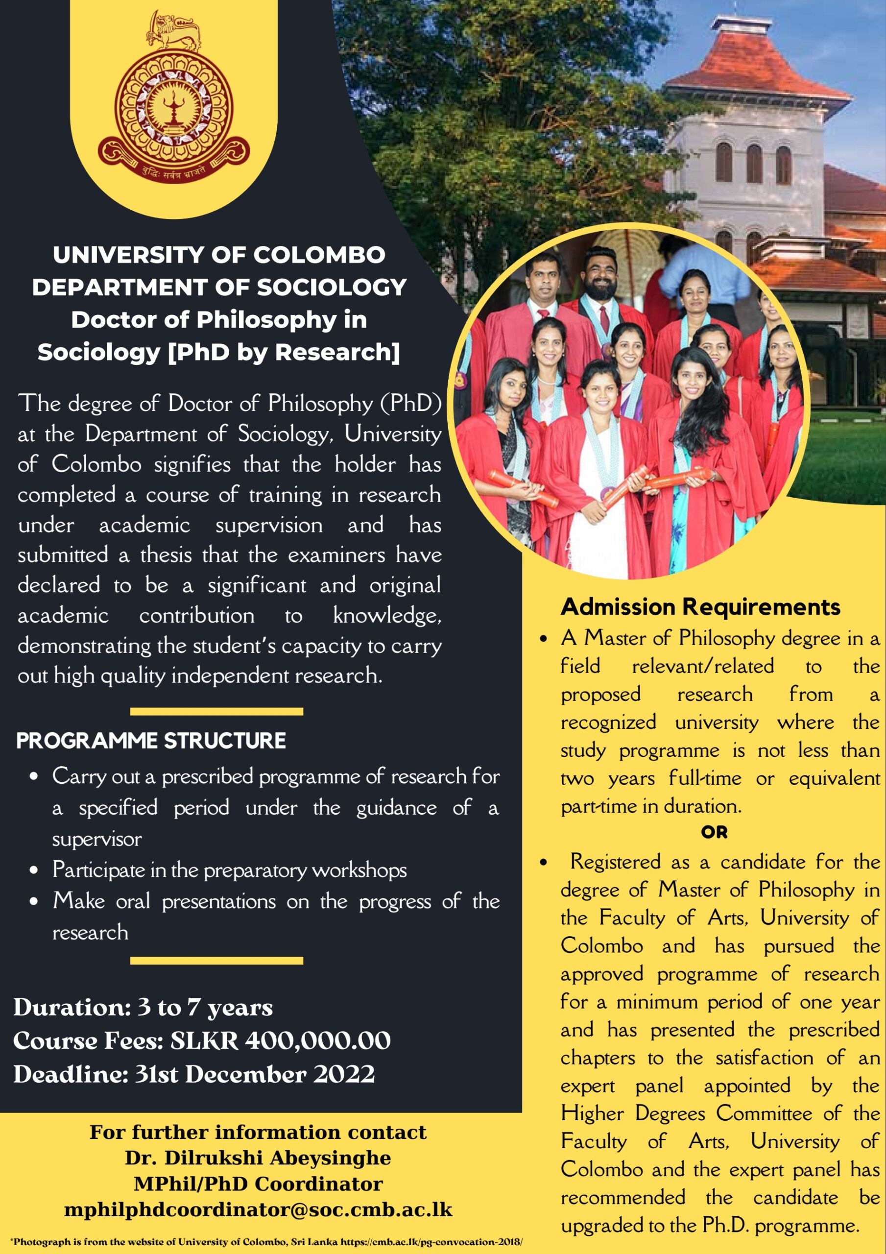 Doctor Of Philosophy In Sociology PhD By Research Deadline Was 