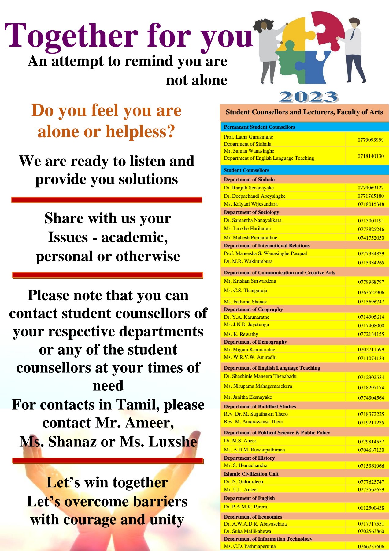 Student Counsellors Flyers 2023- FOA