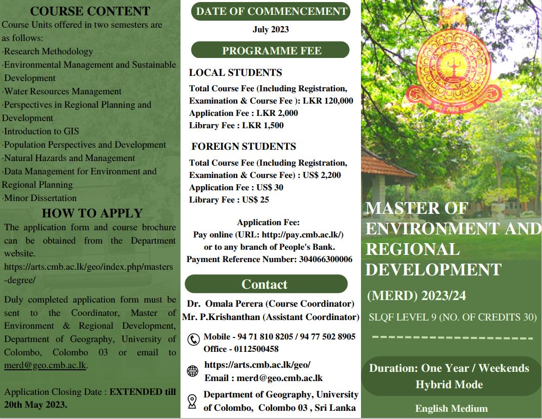 Master of Environment & Regional Development (MERD)