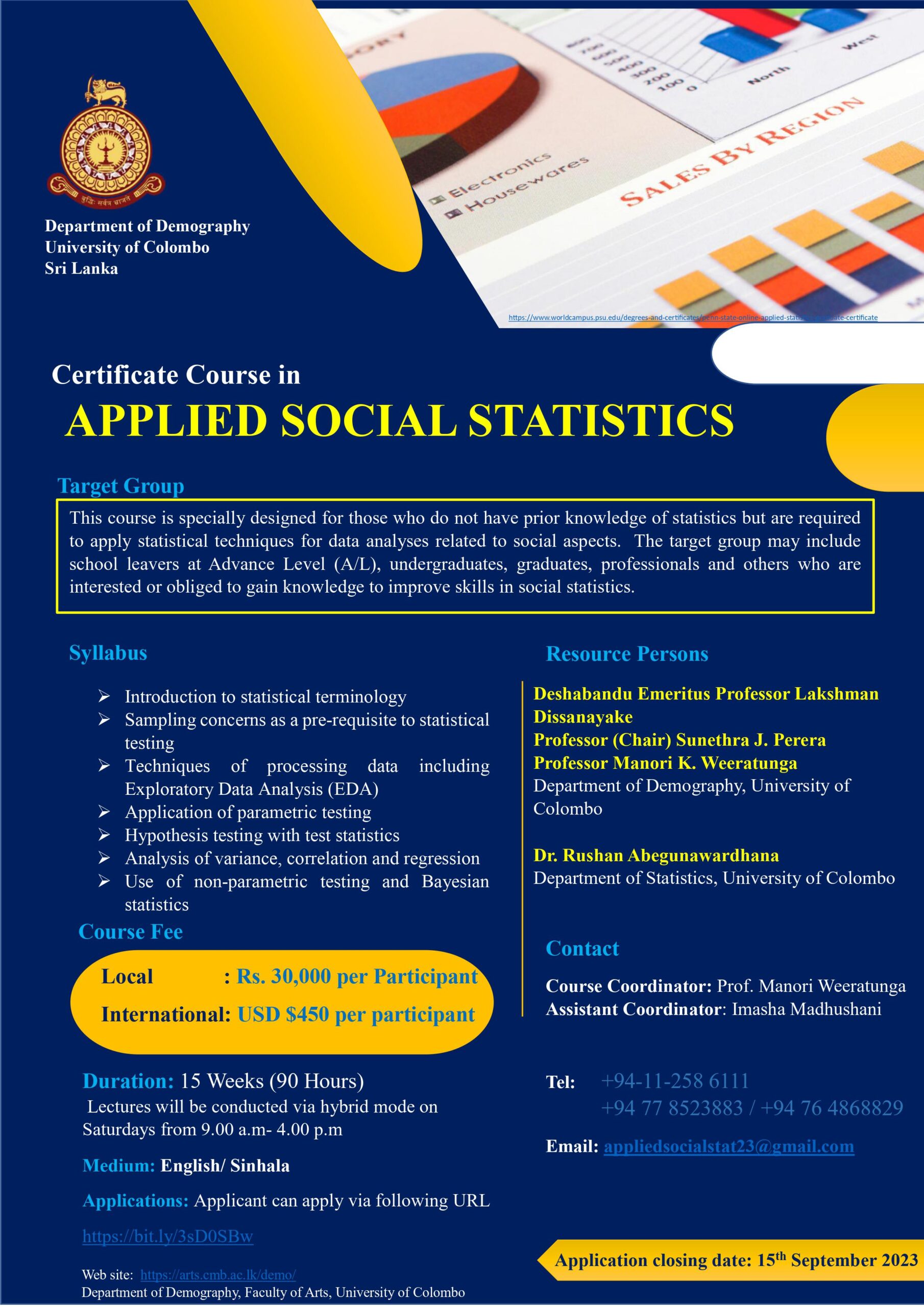 Certificate Course in Applied Social Statistics | Call for Application