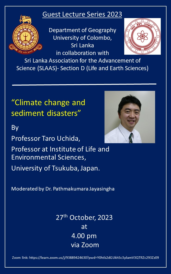 Guest Lecture October, 2023 organized by the department of Geography