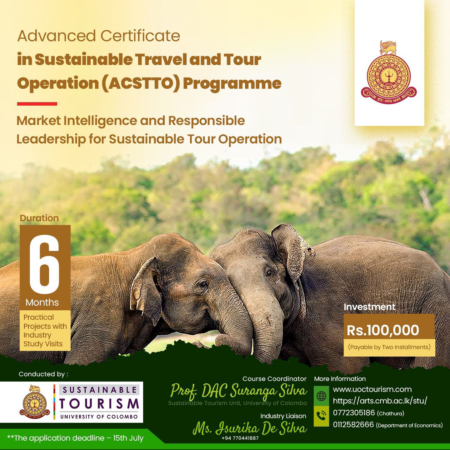 Advanced Certificate in Sustainable Travel & Tour Operation (ACSTTO) Programme