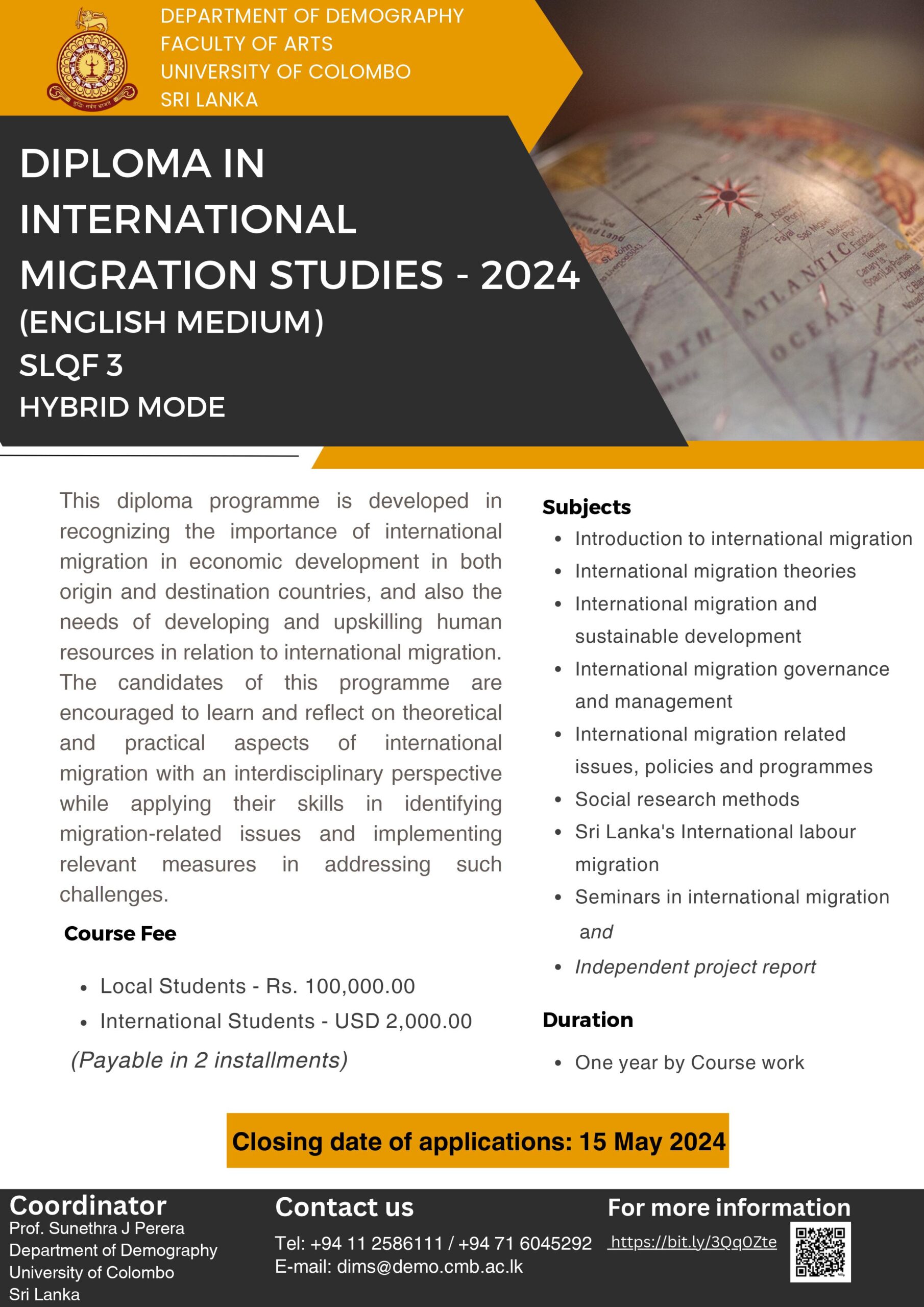 Study Programmes | Diploma in International Migration Studies (Dip. in IMS) – 2024