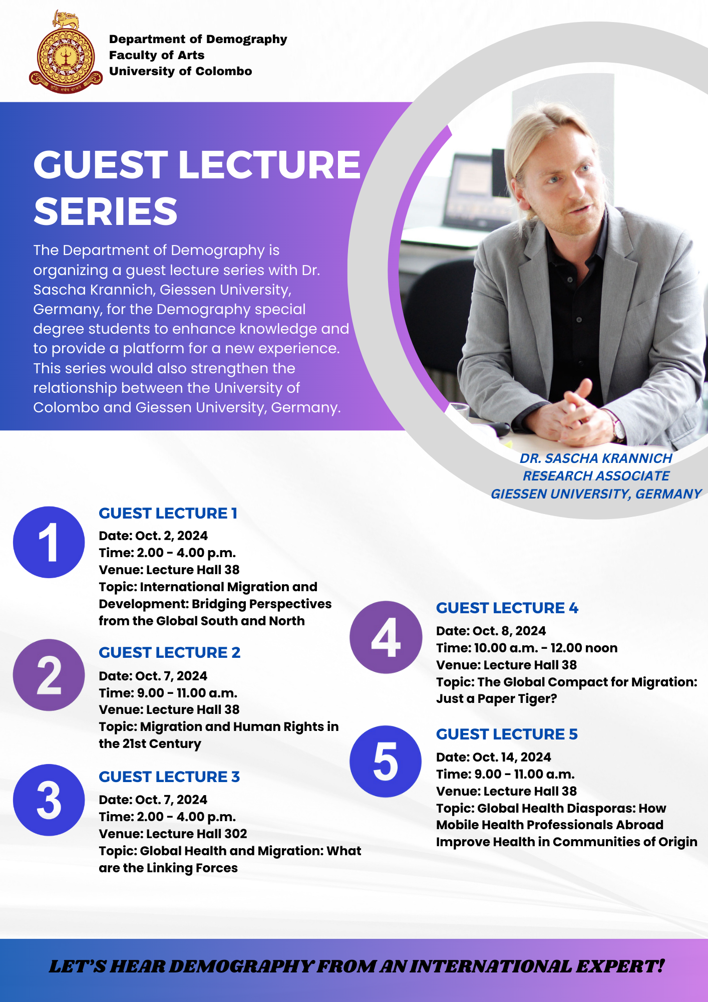 Guest Lecture Series-international migration and global health.