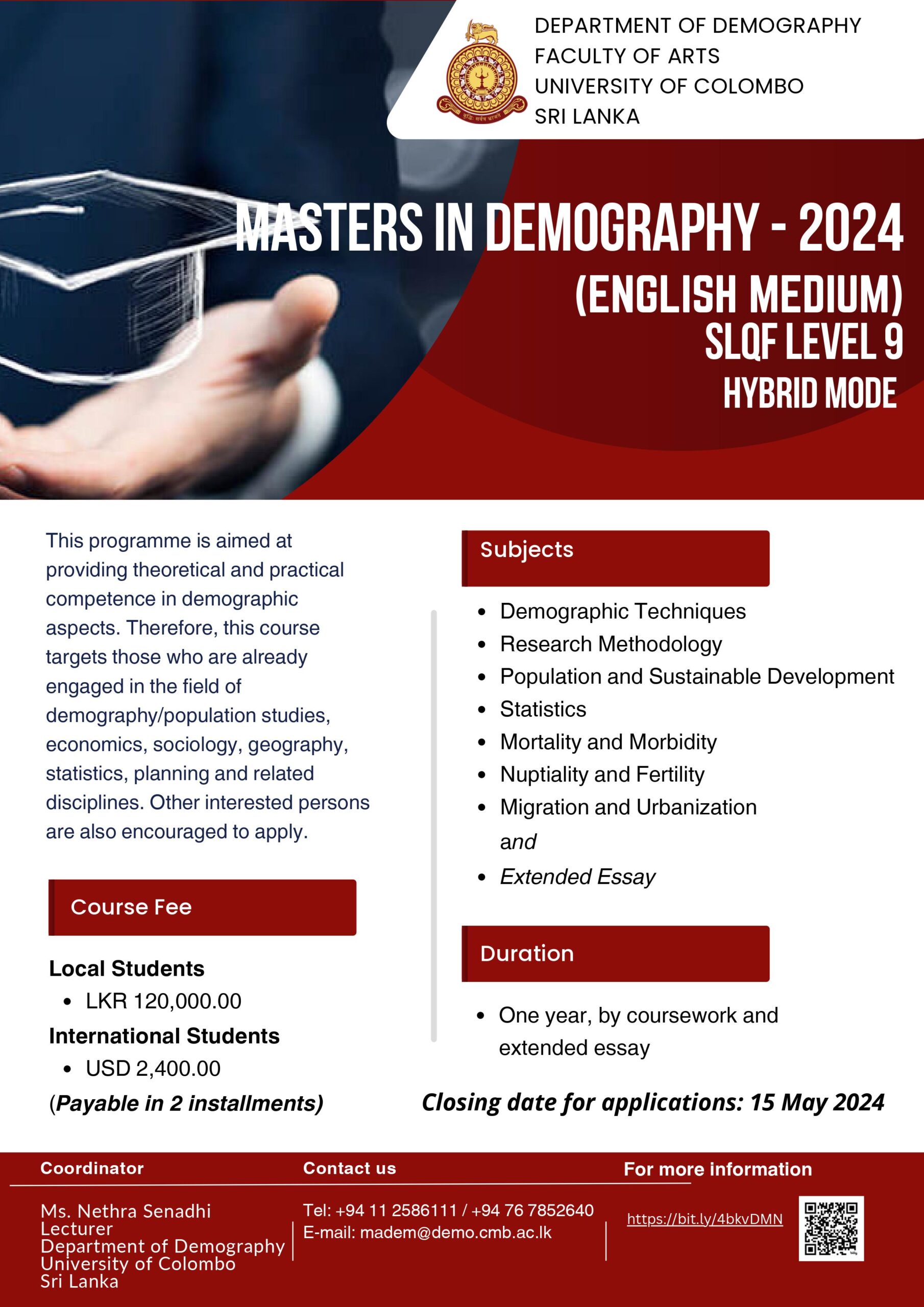 Study Programmes | Masters in Demography (MADEM) – 2024