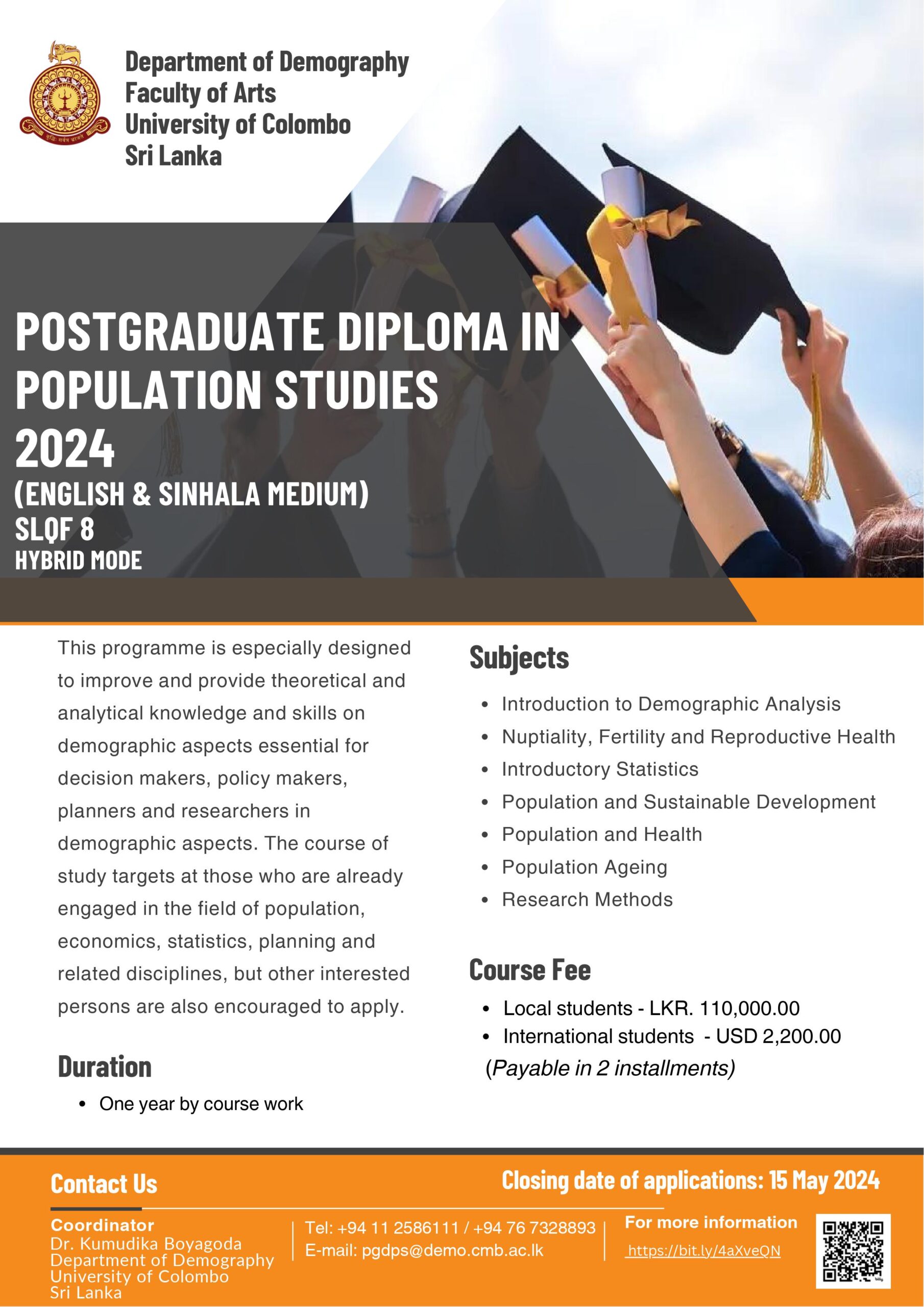 Study Programmes | Postgraduate Diploma in Population Studies (PgDPS) – 2024