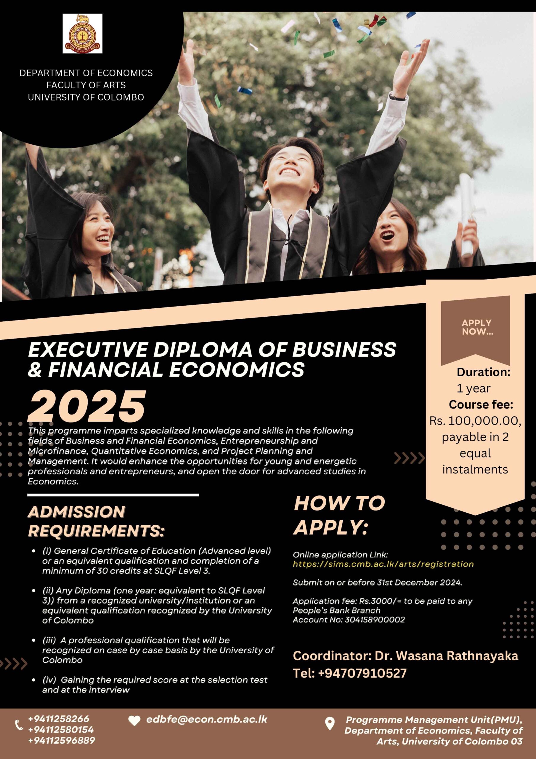 Executive Diploma of Business & Financial Economics 2025