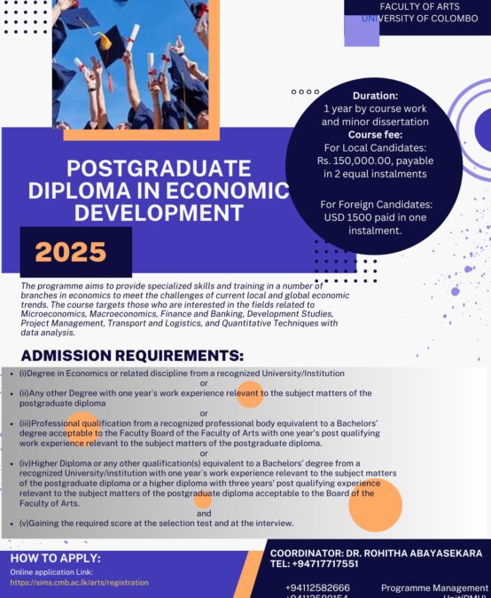 Postgraduate Diploma in Economics Developments Program – 2025