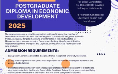 Postgraduate Diploma in Economics Developments Program – 2025