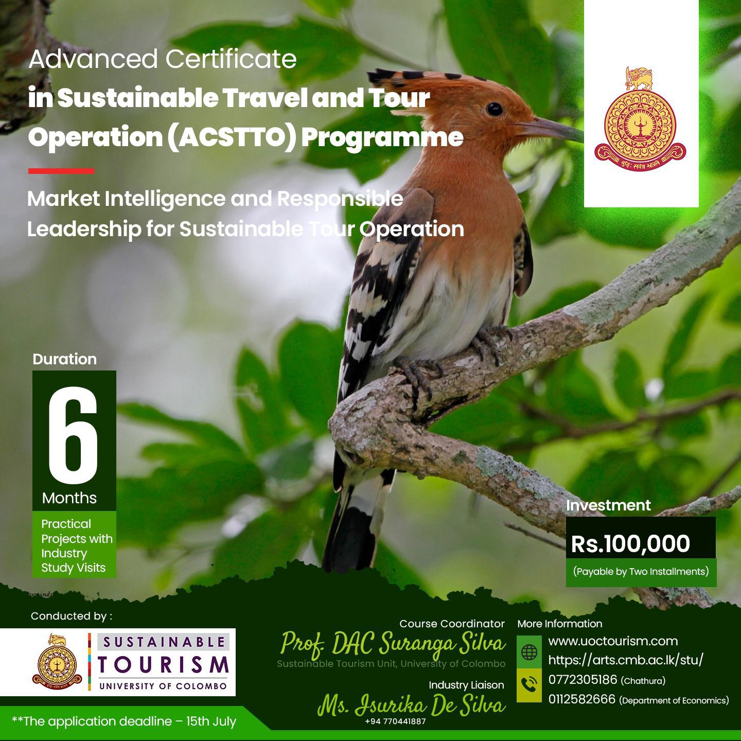 Advanced Certificate in Sustainable Travel and Tour Operation (ACSTTO)