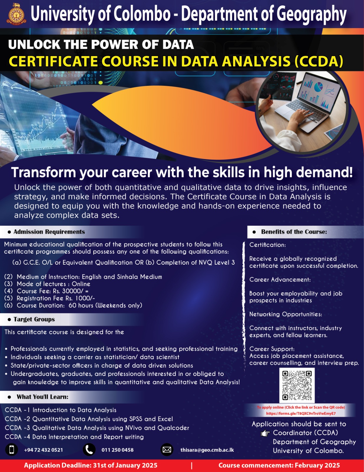 Certificate Course in Data Analysis (CCDA)