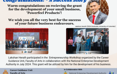 Recipient of Business Grant offered by National Enterprise Development Authority