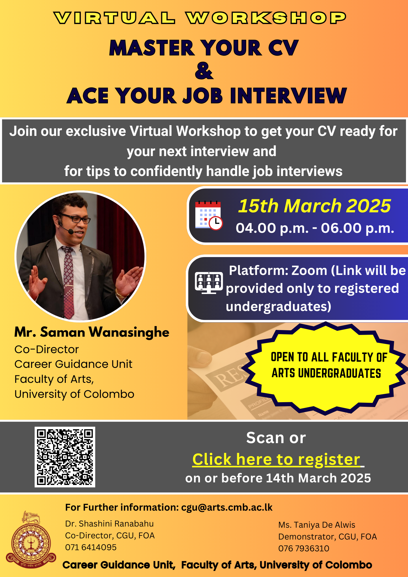 Interview Techniques & CV Writing Virtual Workshops