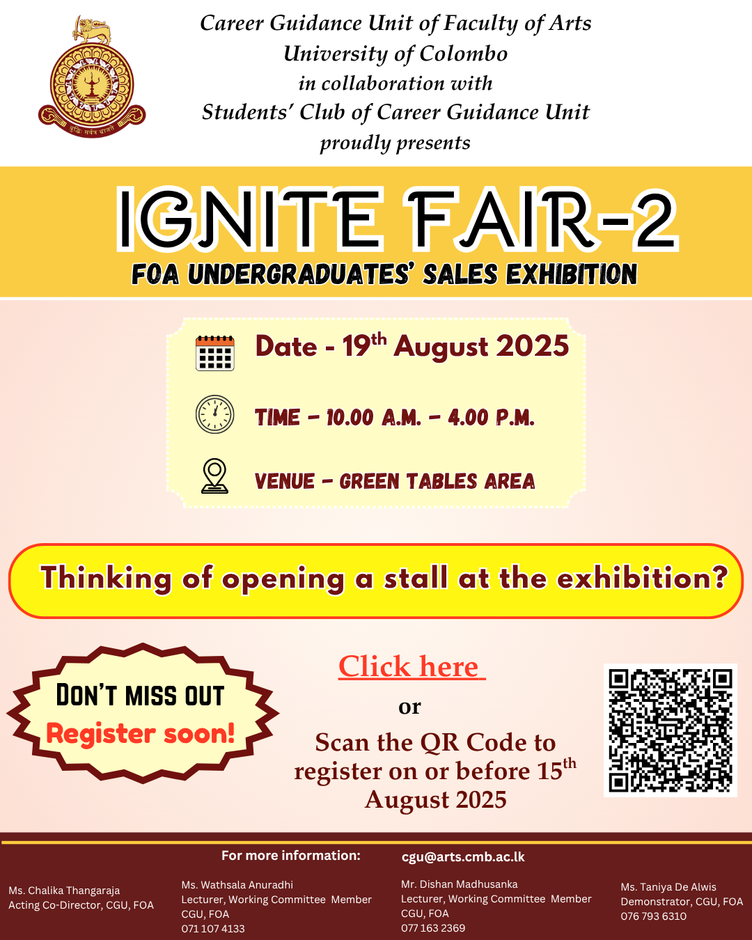 Undergraduates’ Sales Exhibition – IGNITE FAIR – 2