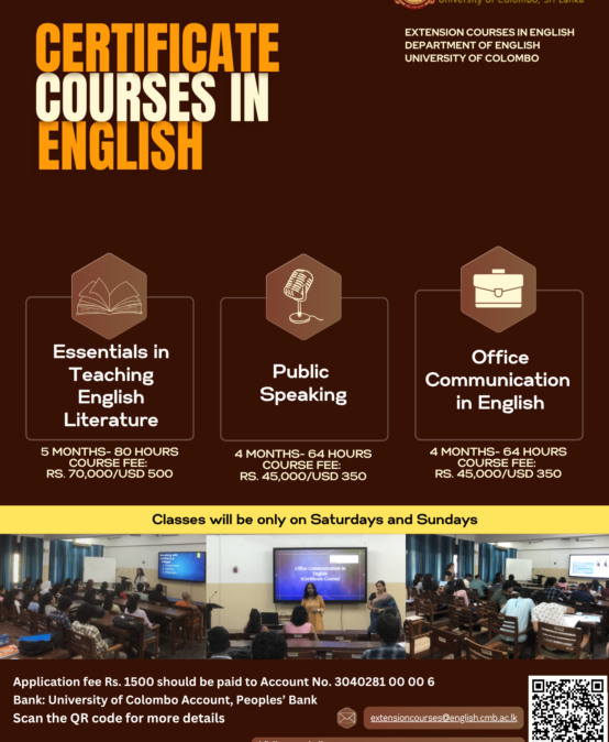 Extension Courses in English Department of English, University of Colombo