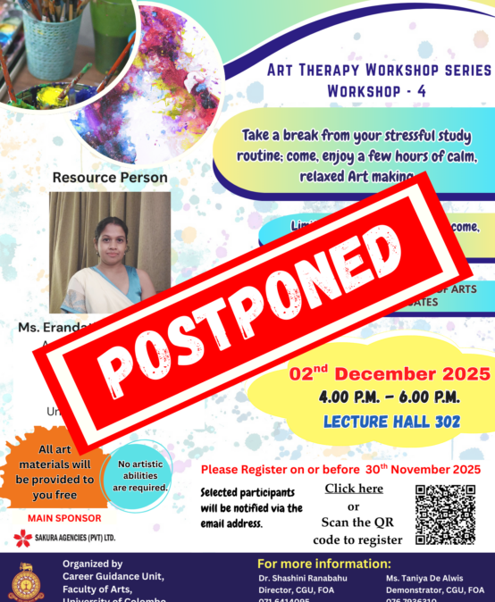 Important Notice – Curves and Colours – Art Therapy Workshop 4