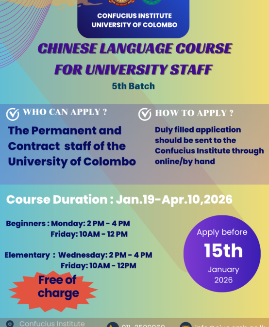 Chinese Language course for University staff