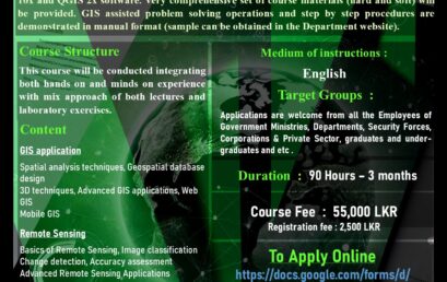 Certificate Course in Advanced GIS and Remote Sensing