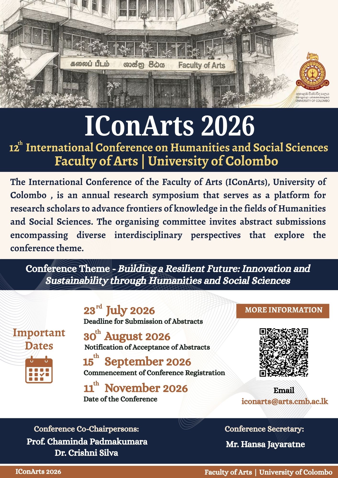 Call for Abstracts – IConArts 2026 (12th International Conference on Humanities and Social Sciences)