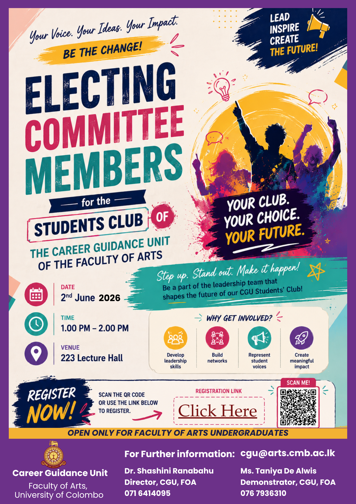Electing Committee Members for the Students’ Club of Career Guidance Unit, Faculty of Arts