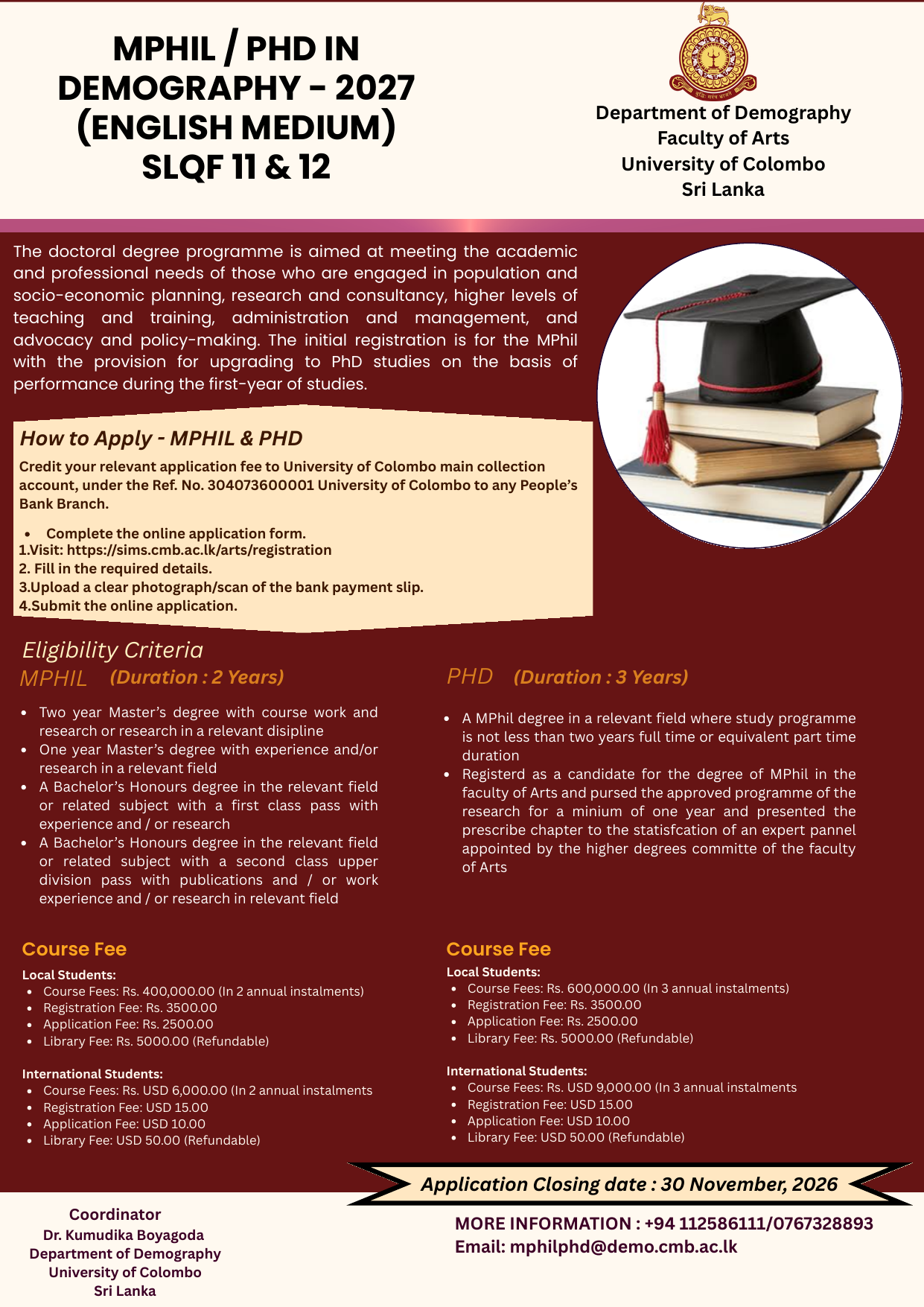 MPhil / PhD in Demography (2027) MPhil / PhD in Demography (2027)