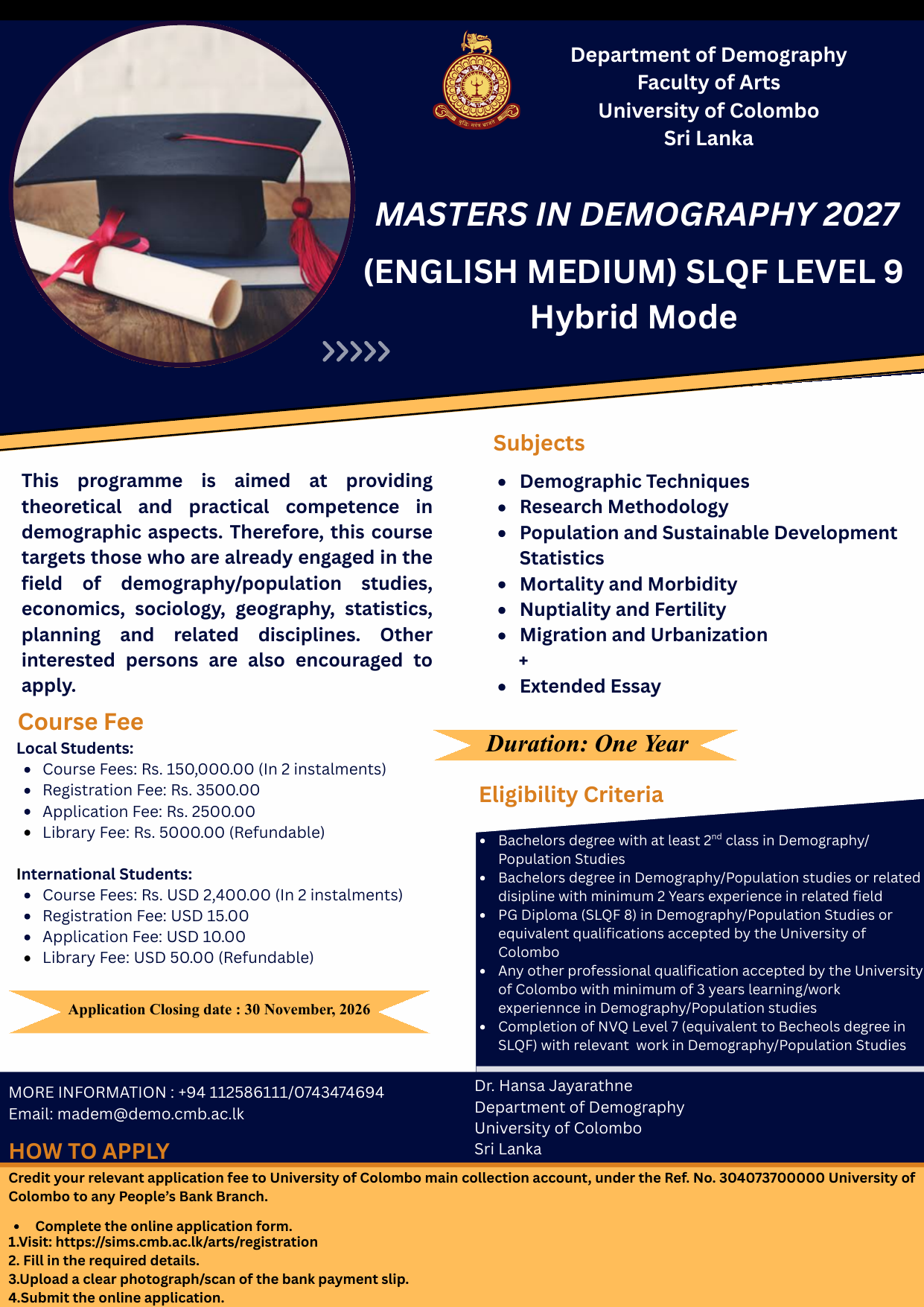 Master’s in Demography (2027) Master’s in Demography (2027)